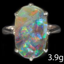 BLACK OPAL SINGLE STONE RING