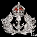 ANTIQUE ENAMEL AND DIAMOND ROYAL NAVY SWEETHEART BROOCH