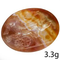 DETAILED CARVED ANTIQUE CARNELIAN INTAGLIO, PROBABLY 18TH CENTURY