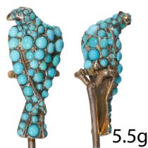 ANTIQUE GOLD, TURQUOISE EAGLE STICK PIN