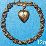 ANTIQUE VICTORIAN GOLD LOCKET BRACELET