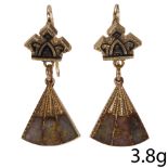 PAIR OF ANTIQUE CALIFORNIA GOLDRUSH EARRINGS