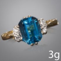 TOPAZ AND DIAMOND RING