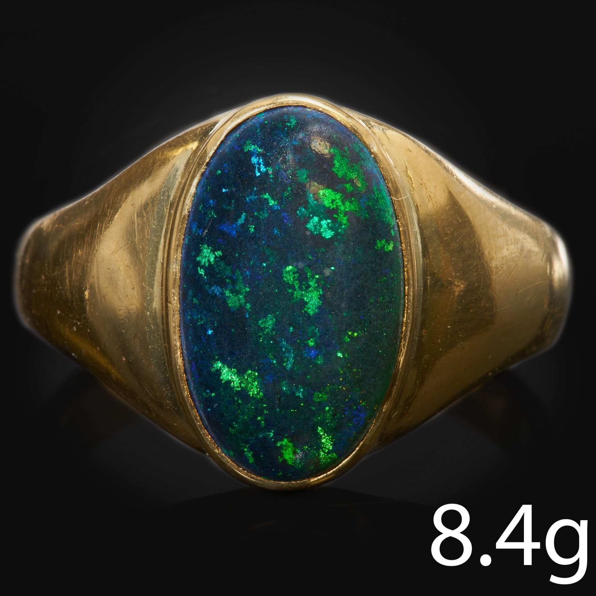 BLACK OPAL SOLITAIRE RING