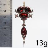 VICTORIAN GARNET AND DIAMOND PENDANT/BROOCH