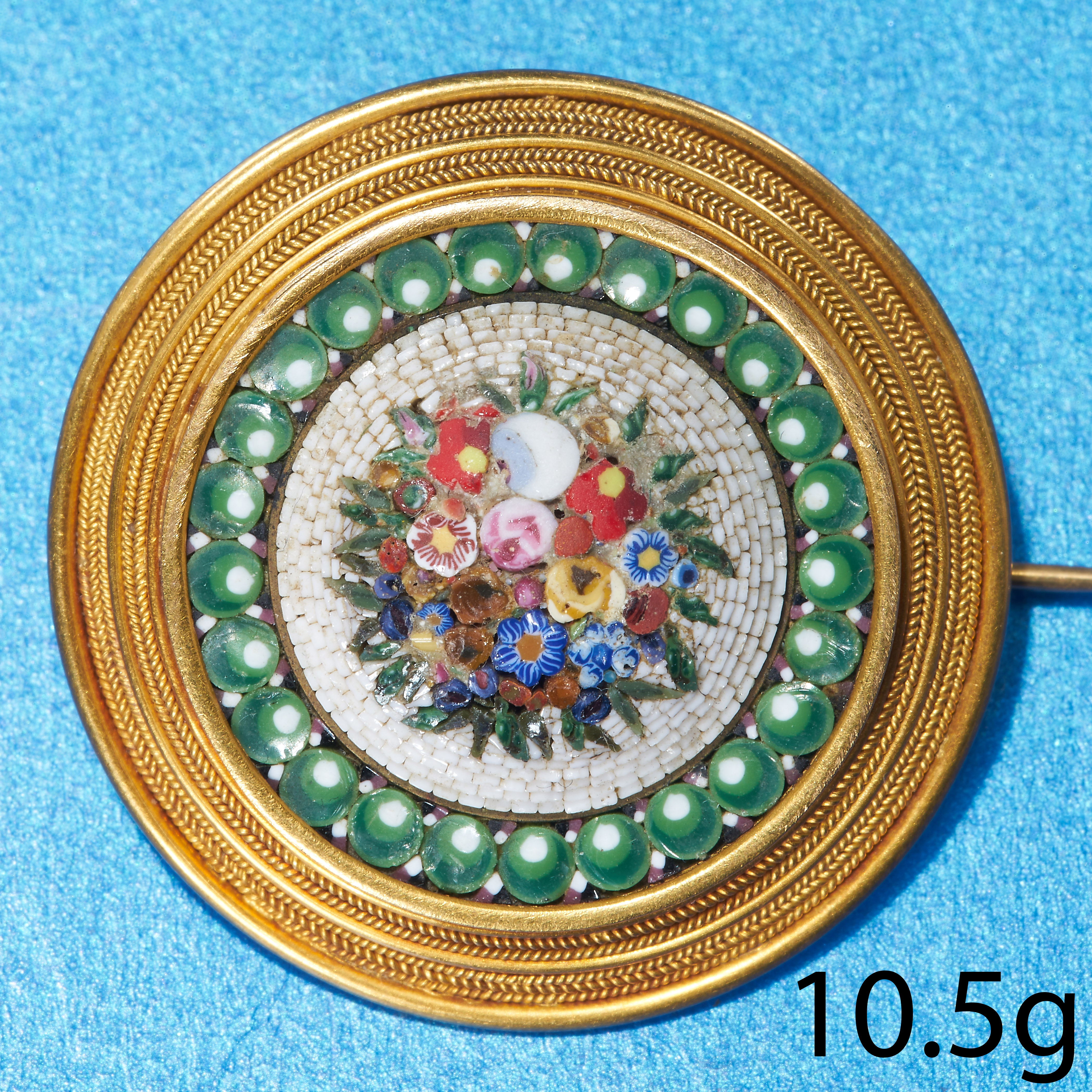 ANTIQUE MICRO MOSAIC BROOCH