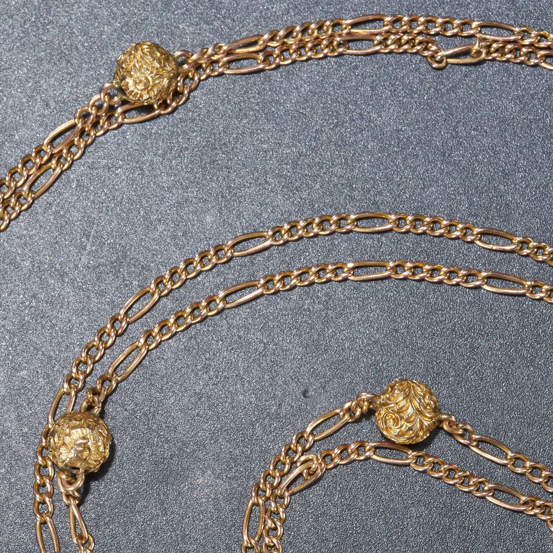 FINE FANCY LINK GOLD CHAIN NECKLACE - Image 2 of 2