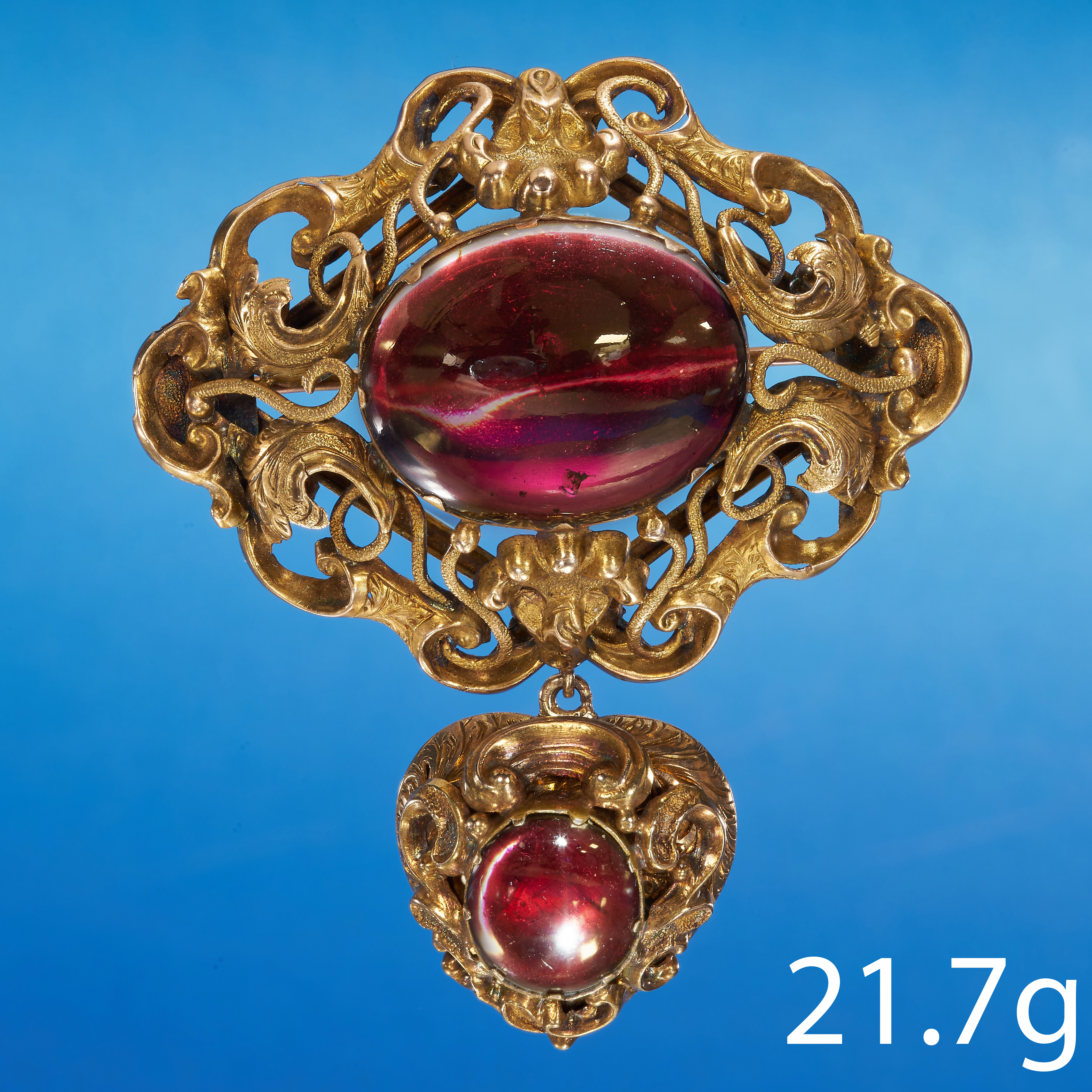 ANTIQUE VICTORIAN GARNET DROP PENDANT