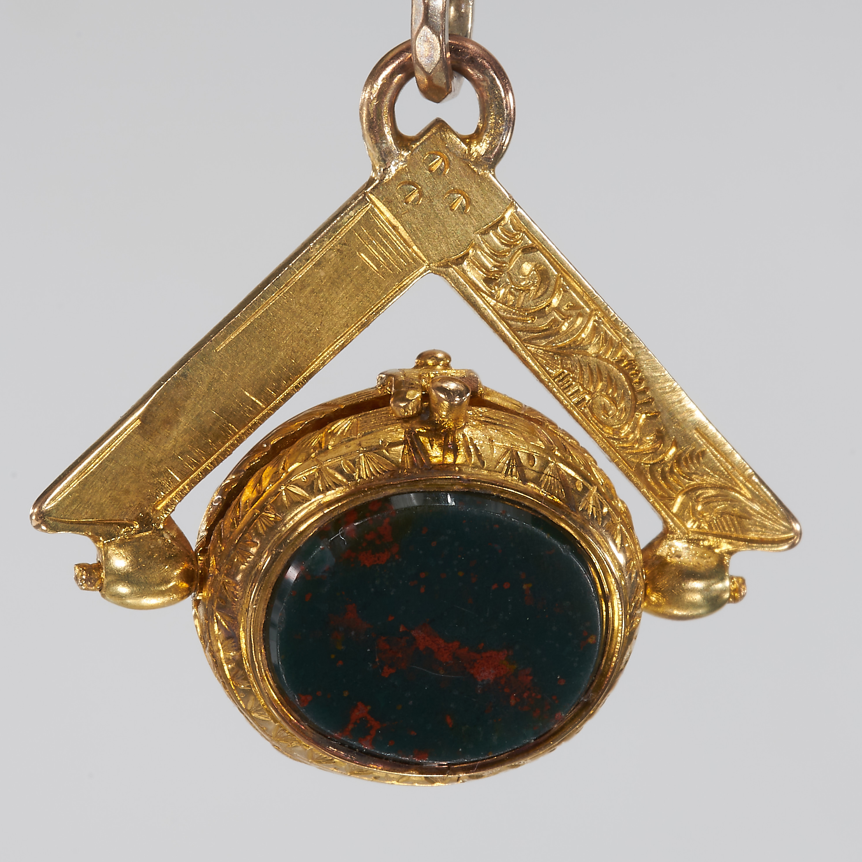 UNUSUAL MASONIC SWIVEL FOB GOLD PENDANT - Image 3 of 3