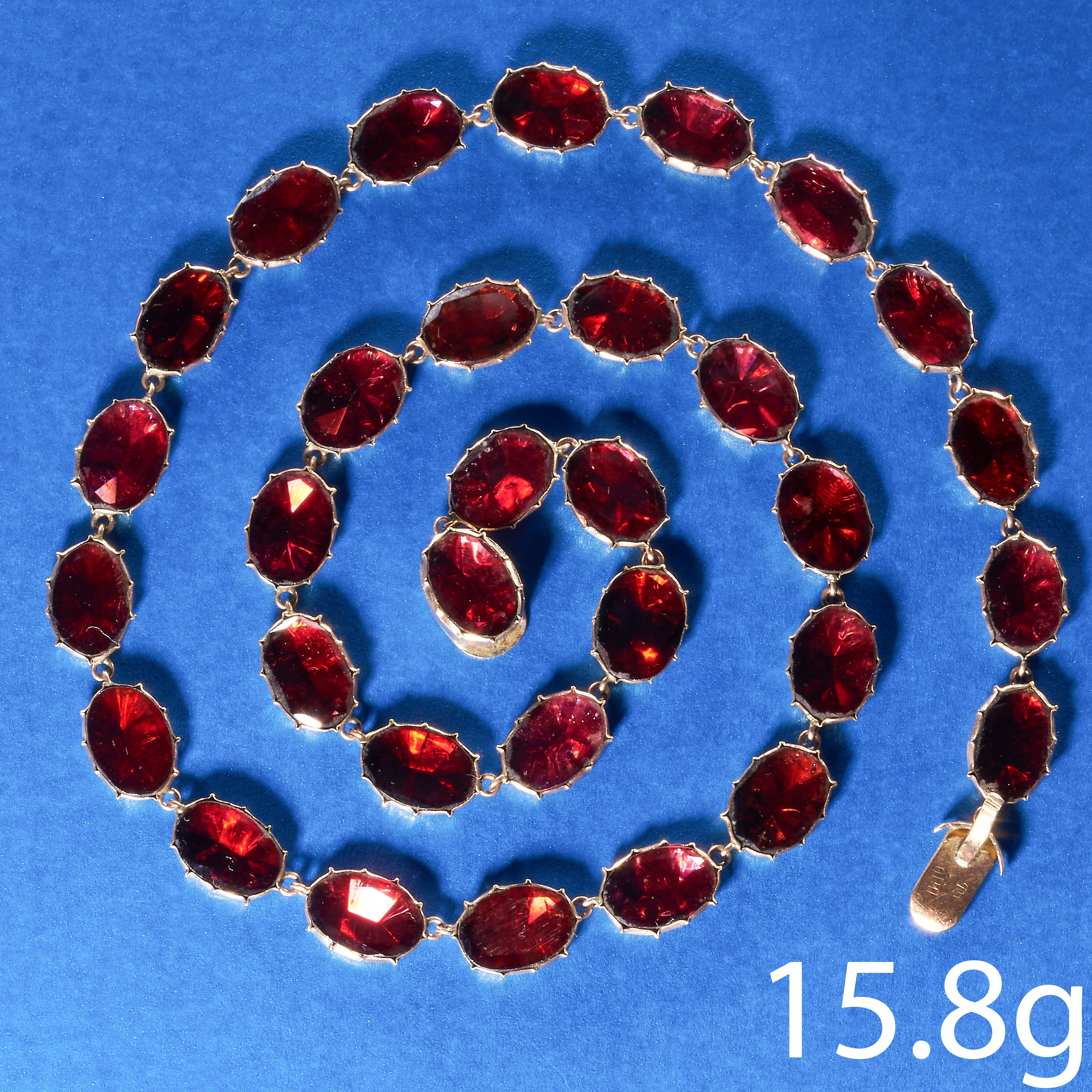 ANTIQUE GARNET GOLD RIVIERE NECKLACE