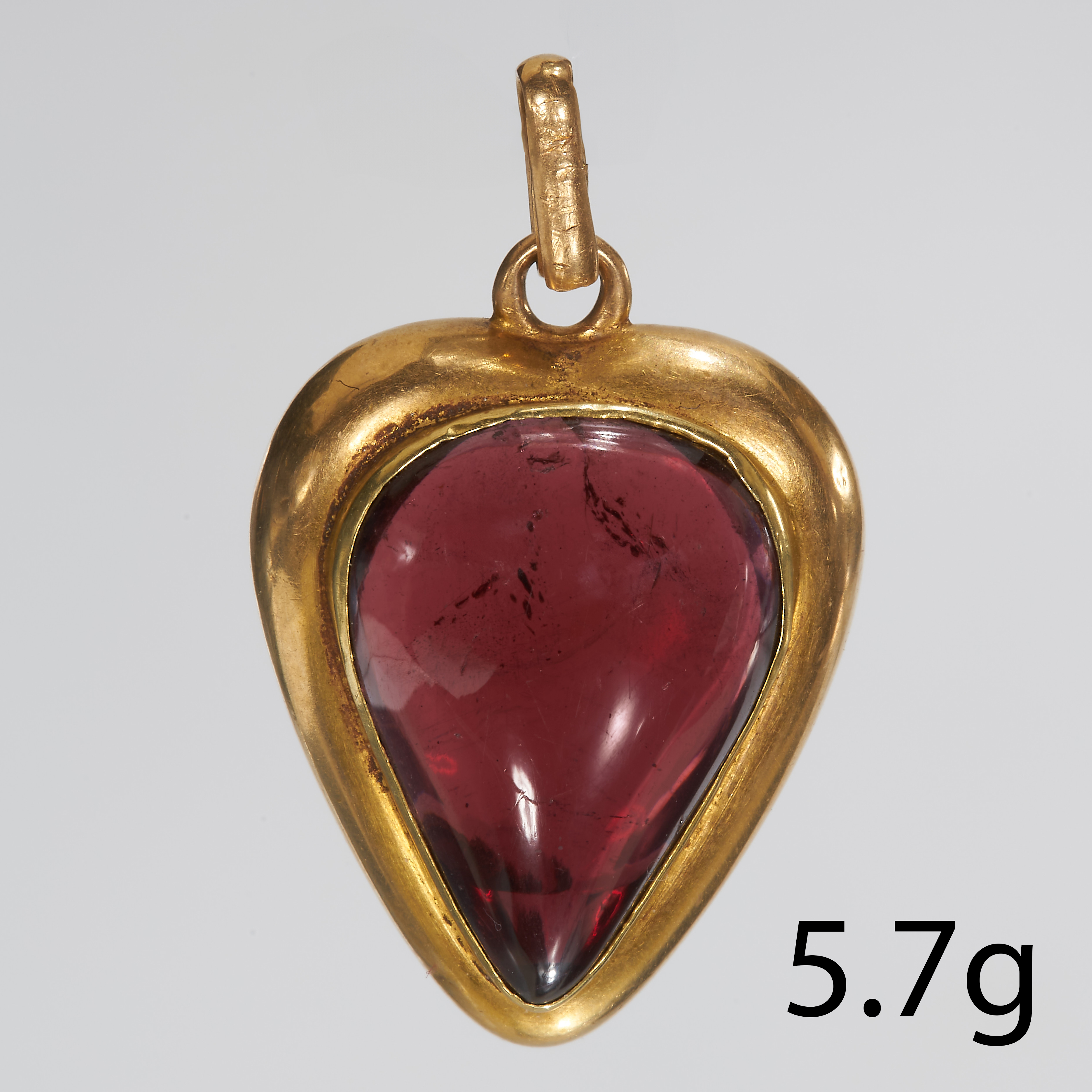 RARE VICTORIAN GARNET HEART PENDANT