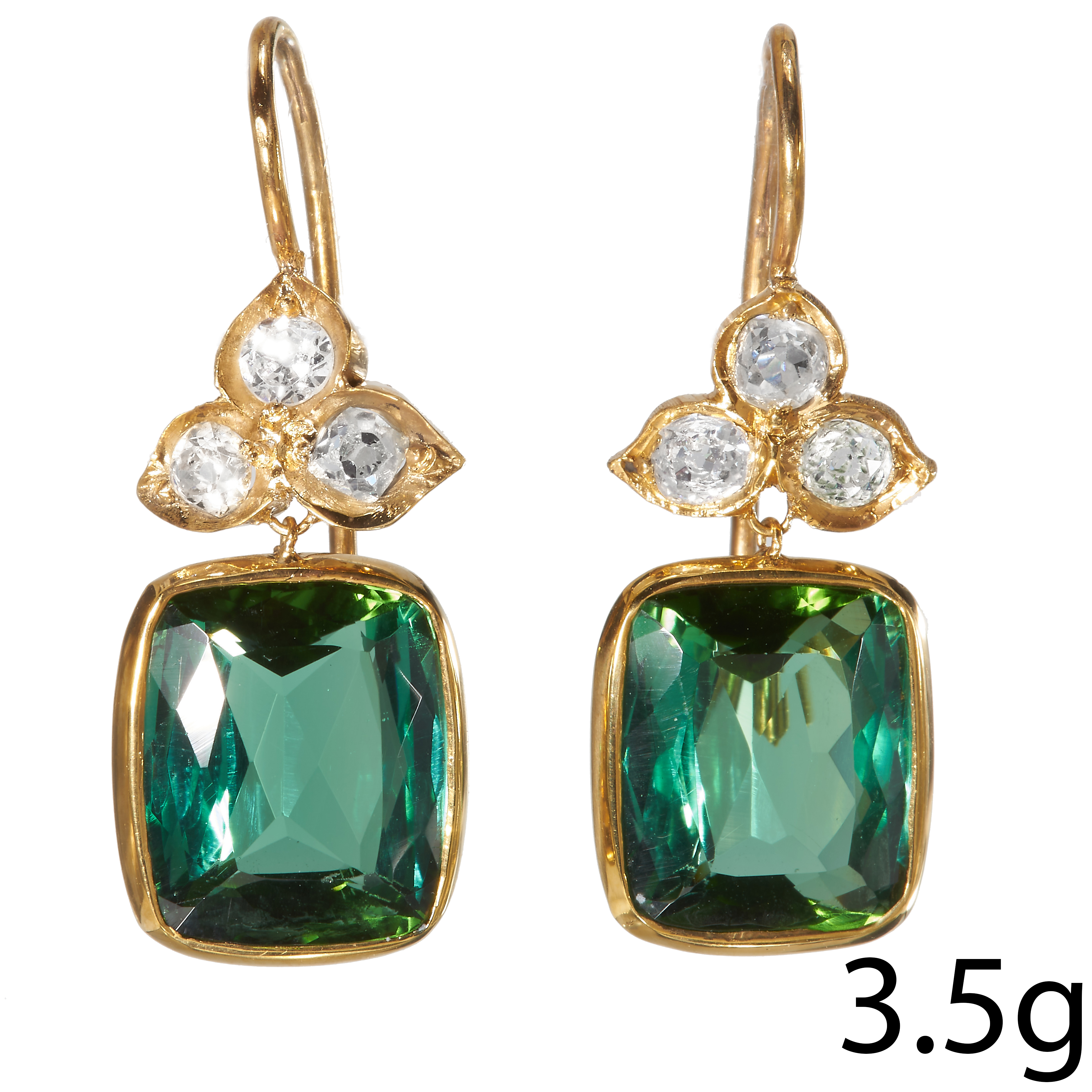 TOURMALINE AND DIAMOND EARRINGS