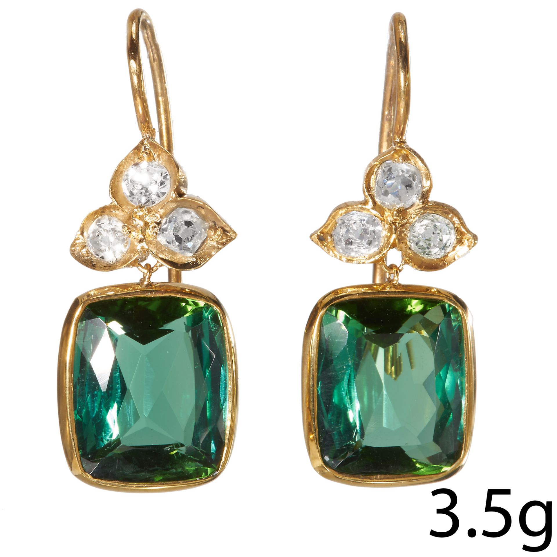 TOURMALINE AND DIAMOND EARRINGS