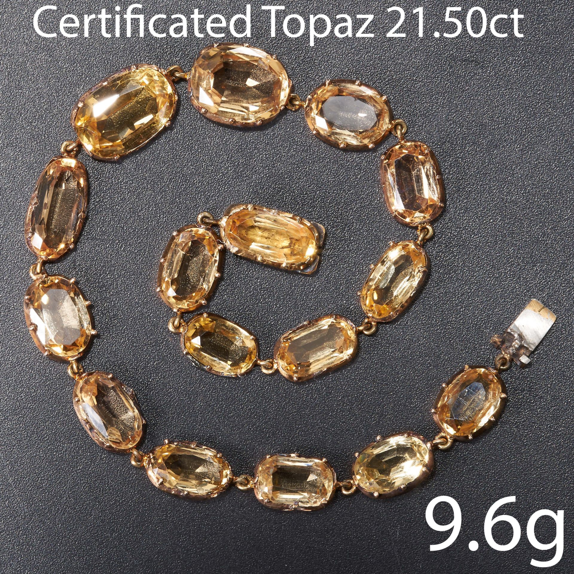 CERTIFICATED ANTIQUE TOPAZ BRACELET