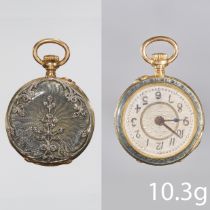 ANTIQUE ENAMEL AND DIAMOND POCKET WATCH