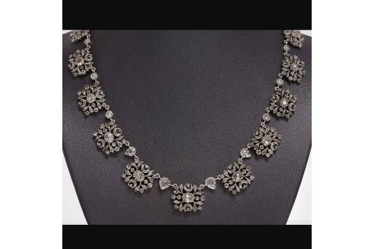 UNUSUAL ANTIQUE DIAMOND NECKLACE - Image 2 of 2