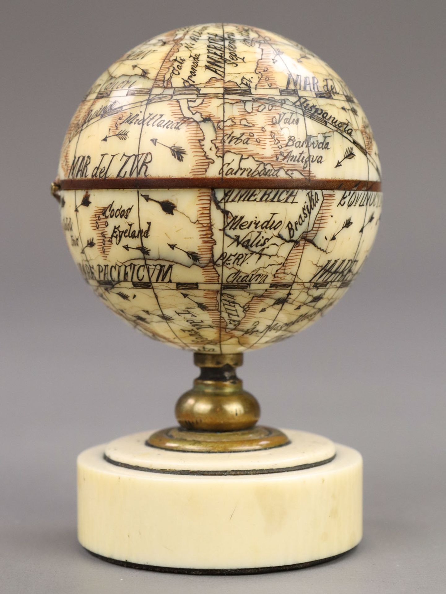 Elfenbein-Globus mit Sonnenuhr - Bild 9 aus 18