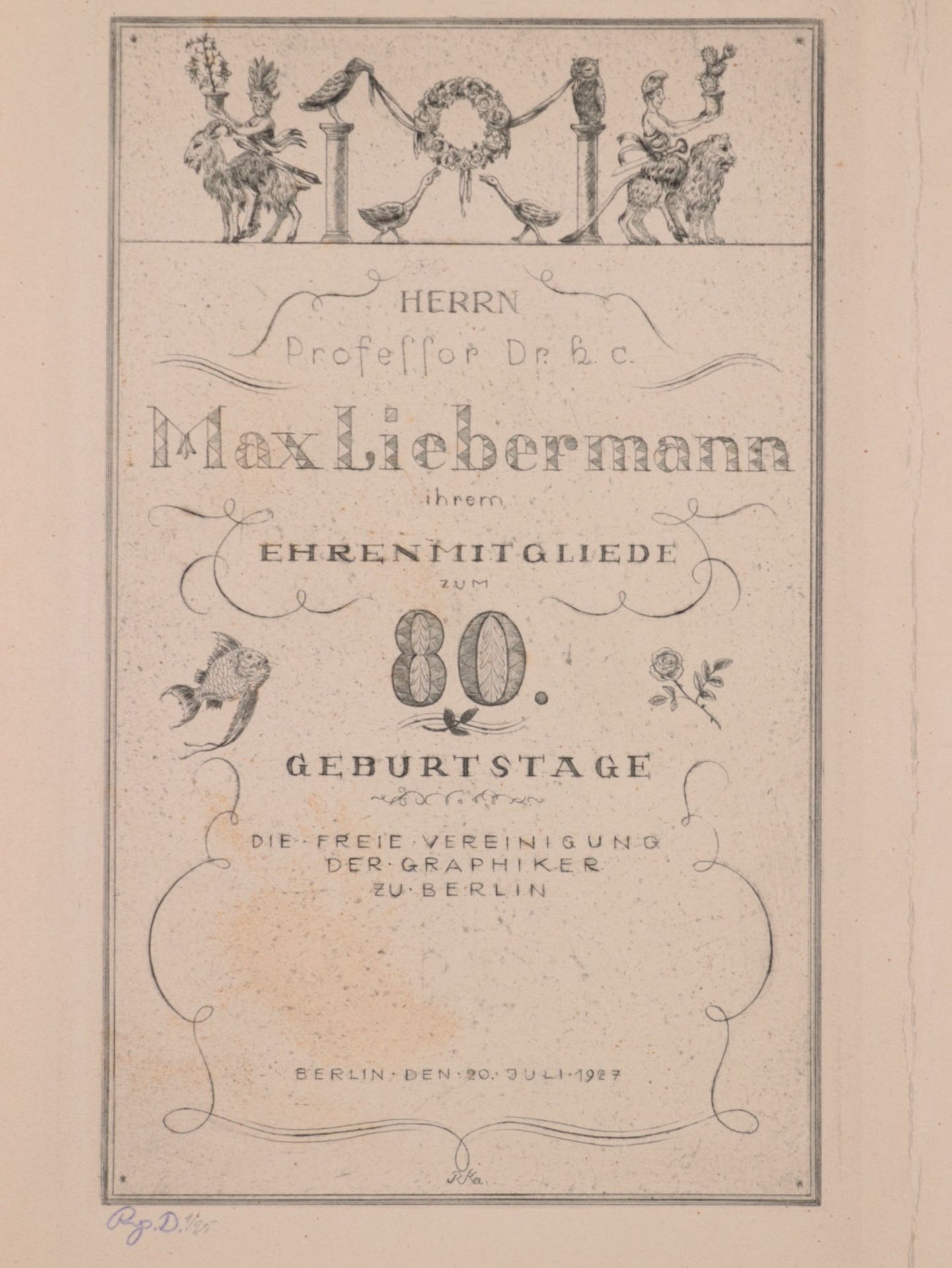 Liebermann, Max - Geburtstagskarte - Image 3 of 8