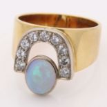 Diamant/Opal - Damenring