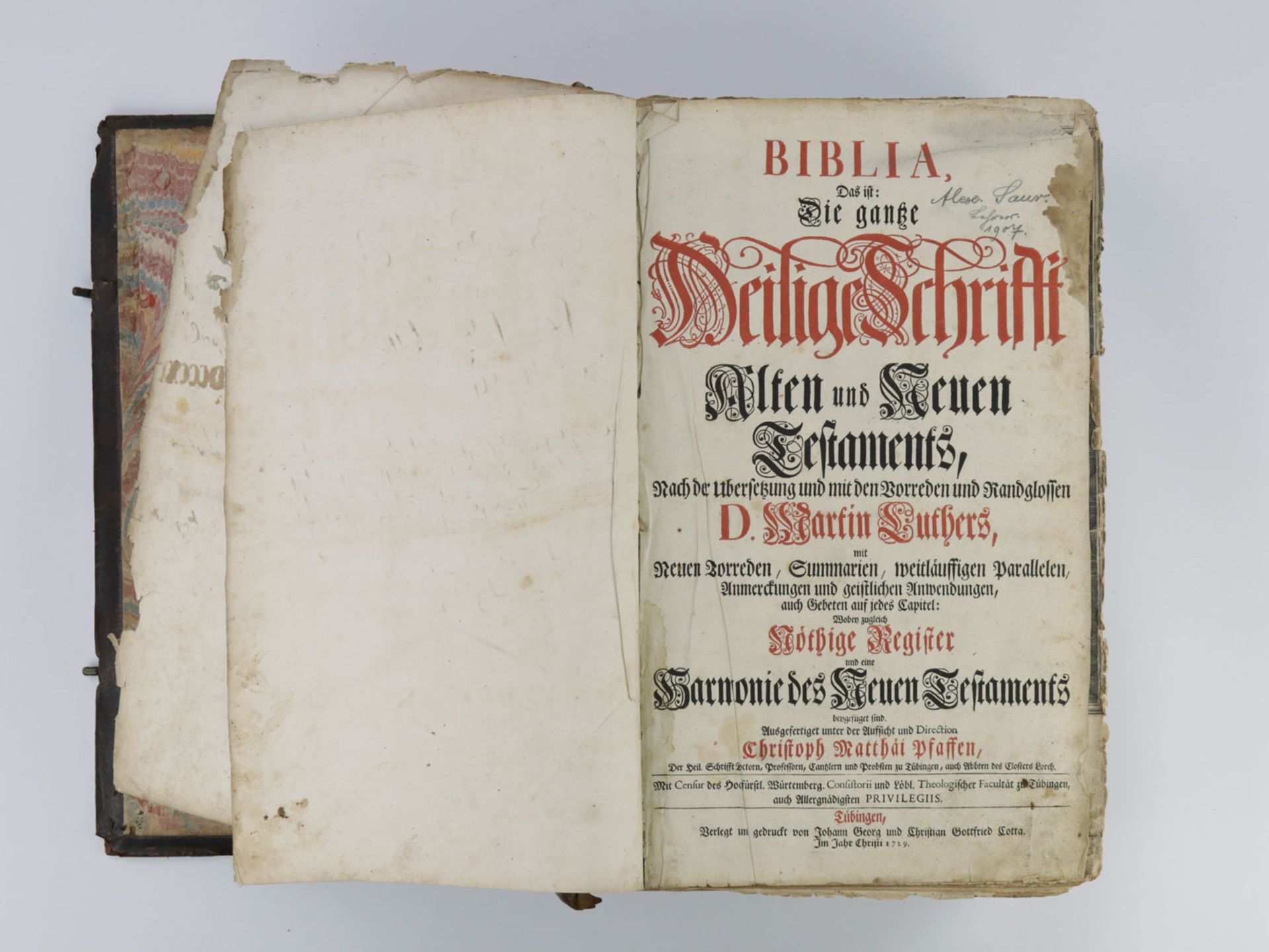 Luther-Bibel von Christoph Matthäus Pfaff, Tübingen Cotta 1729 - Bild 7 aus 11