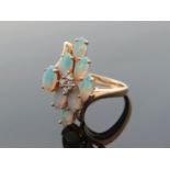 Diamant/Opal - Damenring