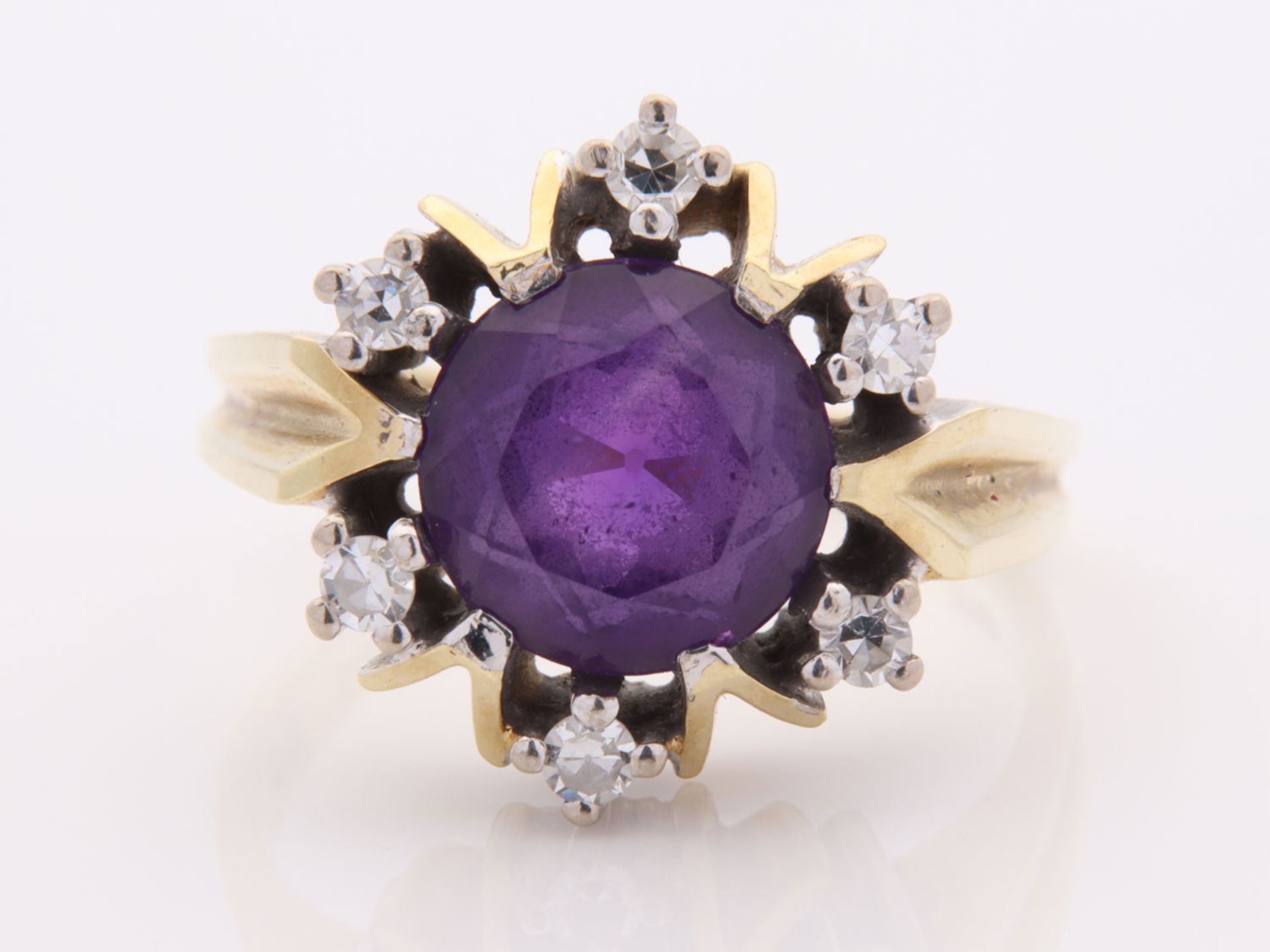 Diamant/Amethyst - Damenring