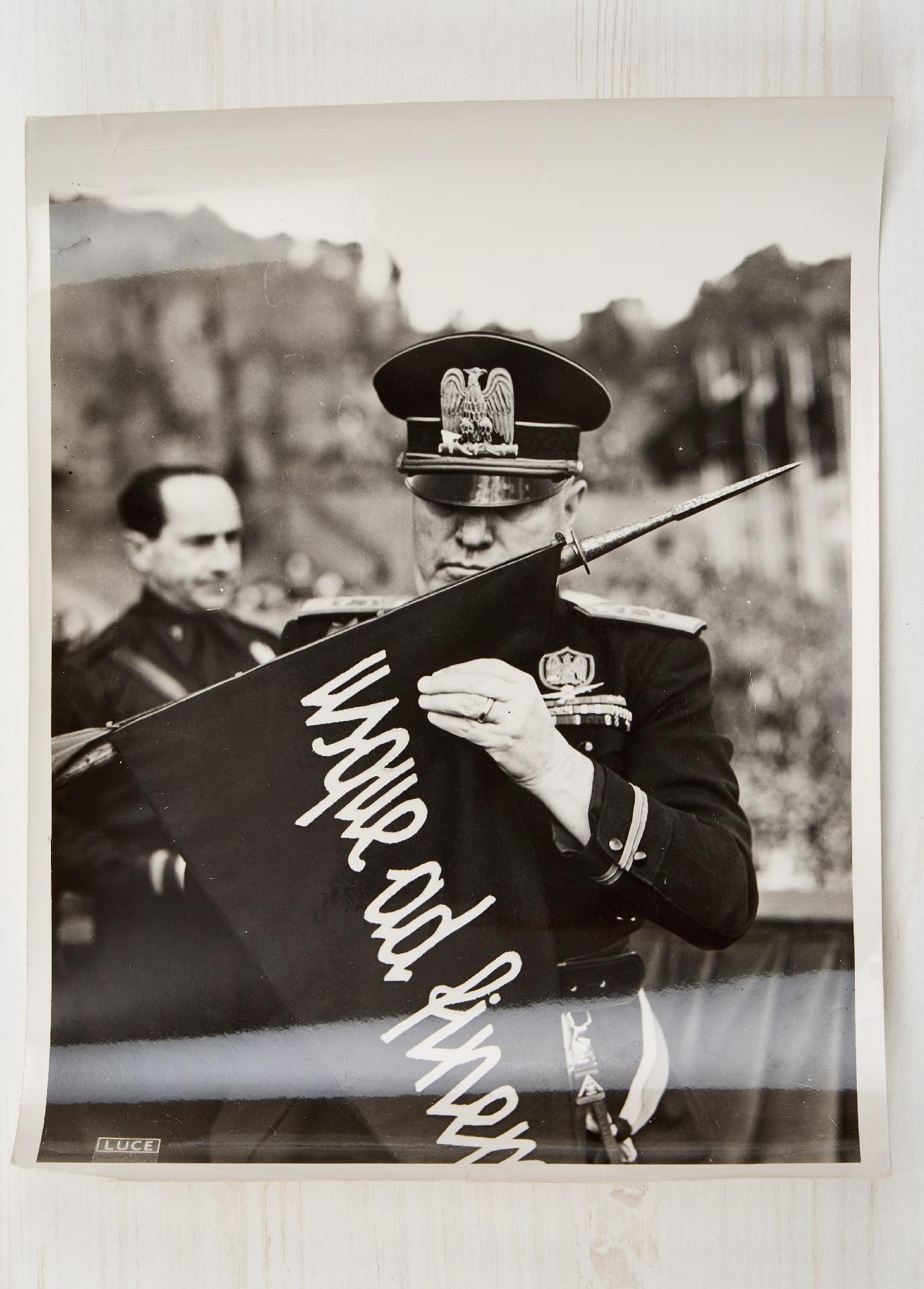Italy : Benito Mussolini, the Duce, leader of Fascist Italy: Embroidered breast badge, or badge ...