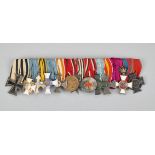 MEDAL BARS AND MOUNTED GROUPS : Mounted Group of 13 Medals