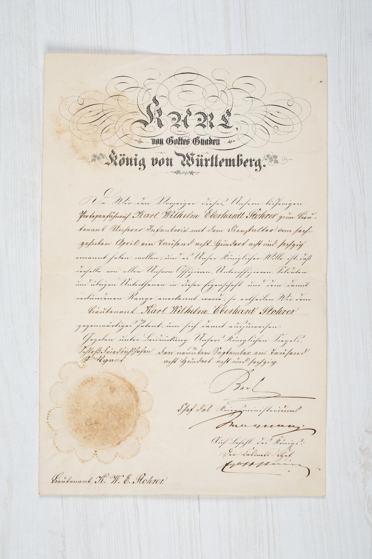 Württemberg : Dokumentennachlass des Generals der Infanterie Karl v. Stohrer - Bild 8 aus 8