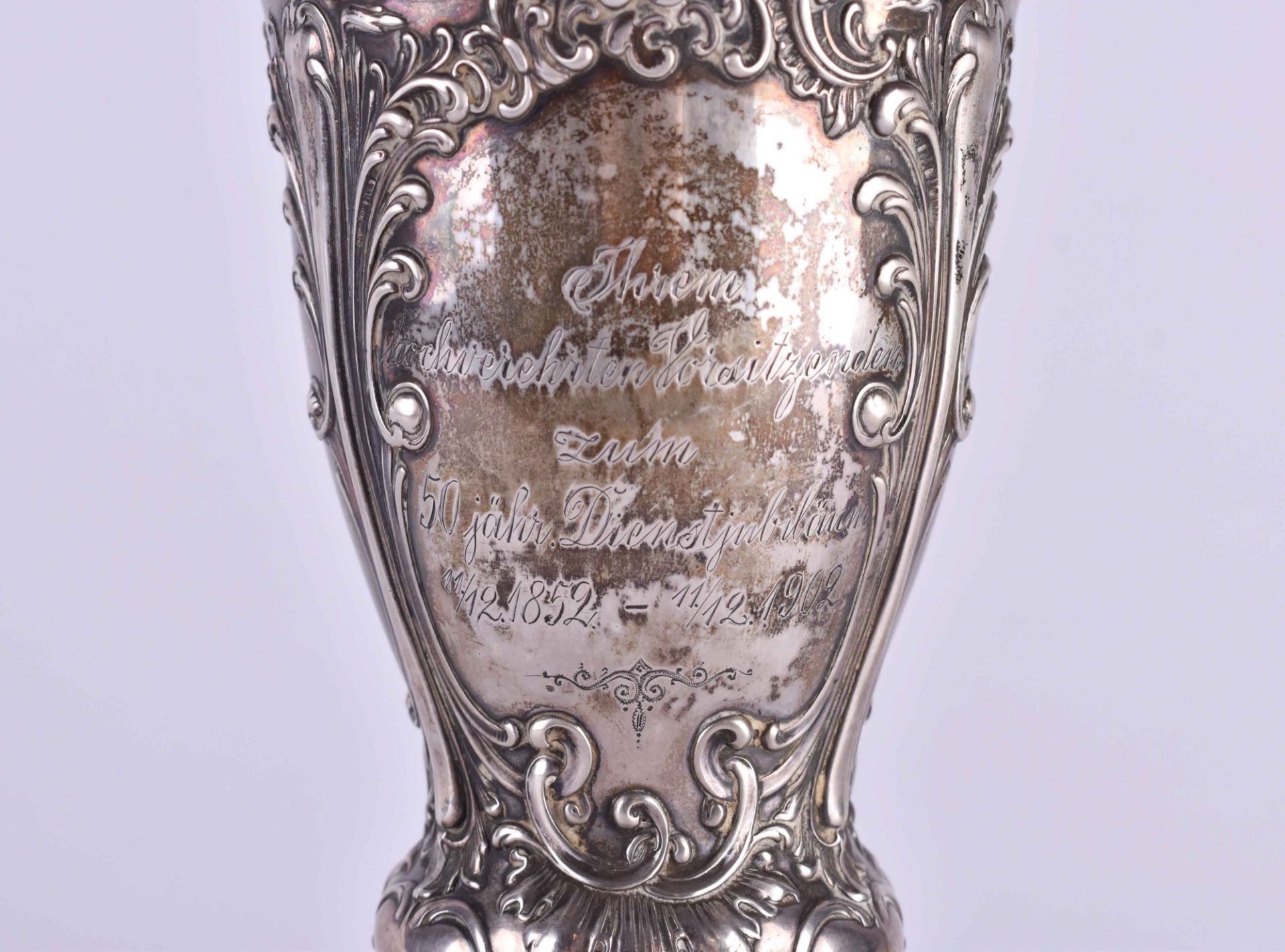 Silver lidded goblet around 1900 - Image 2 of 4