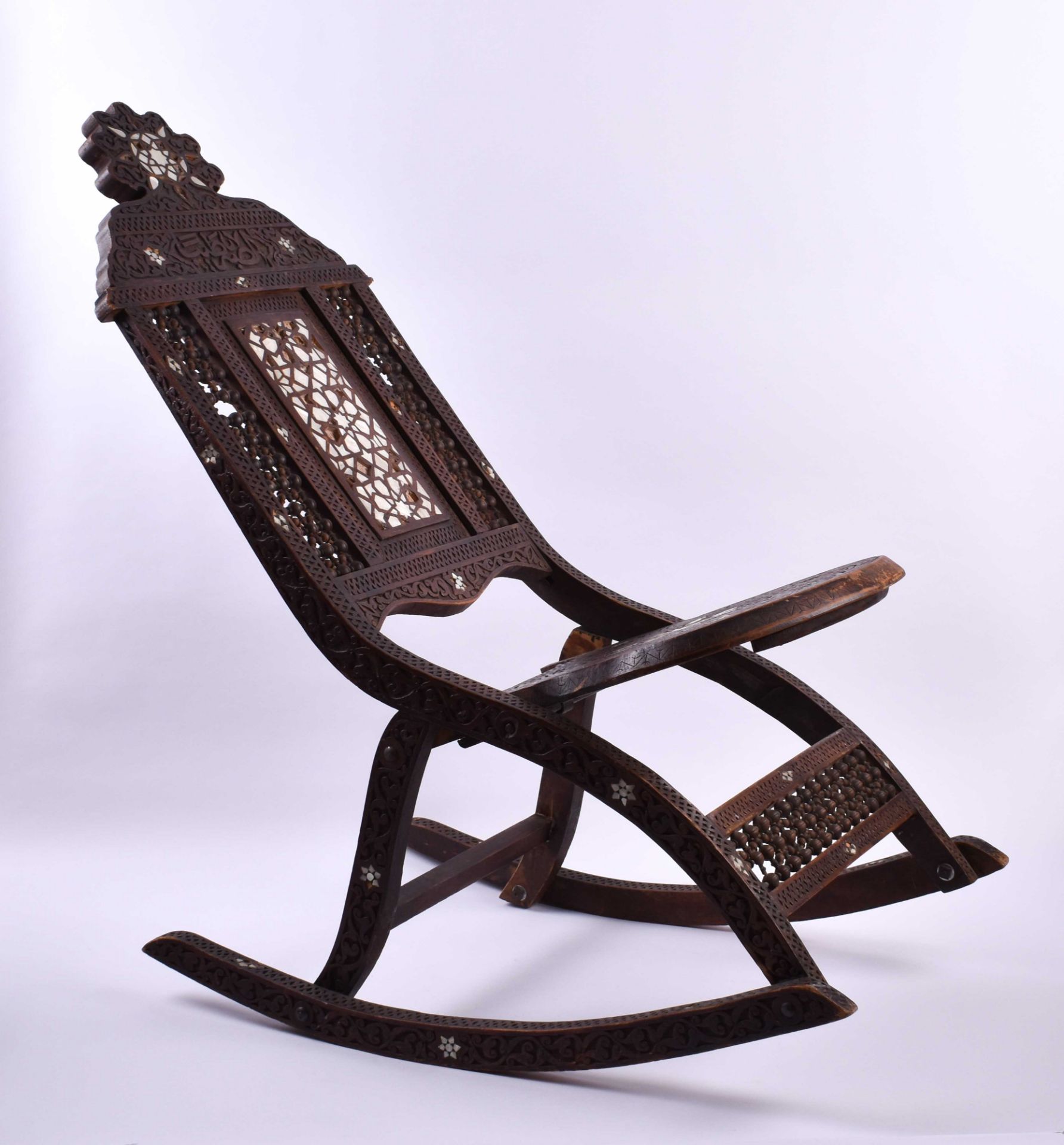 Scissors rocking chair, Moorish/Persian 19th century