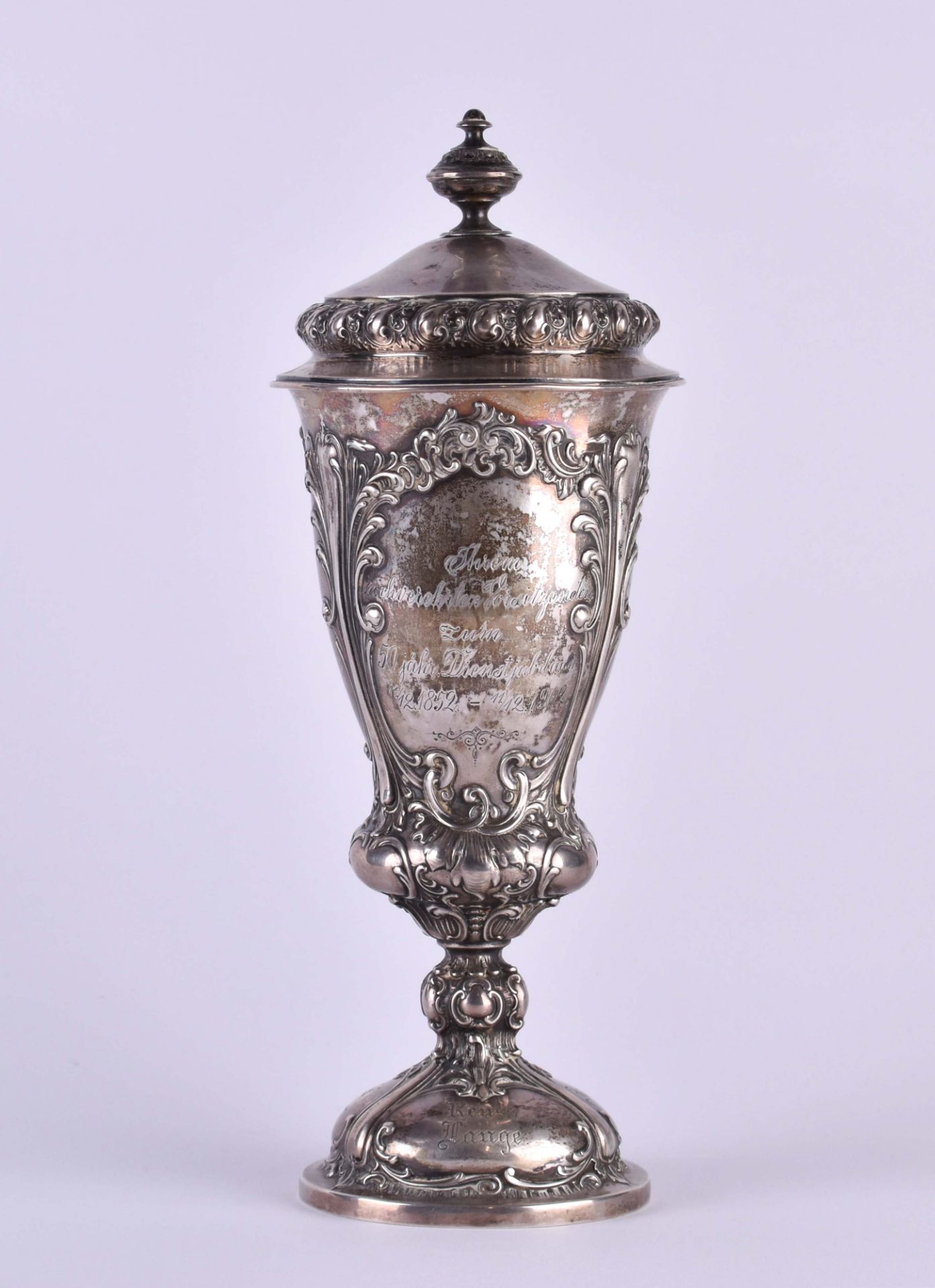 Silver lidded goblet around 1900