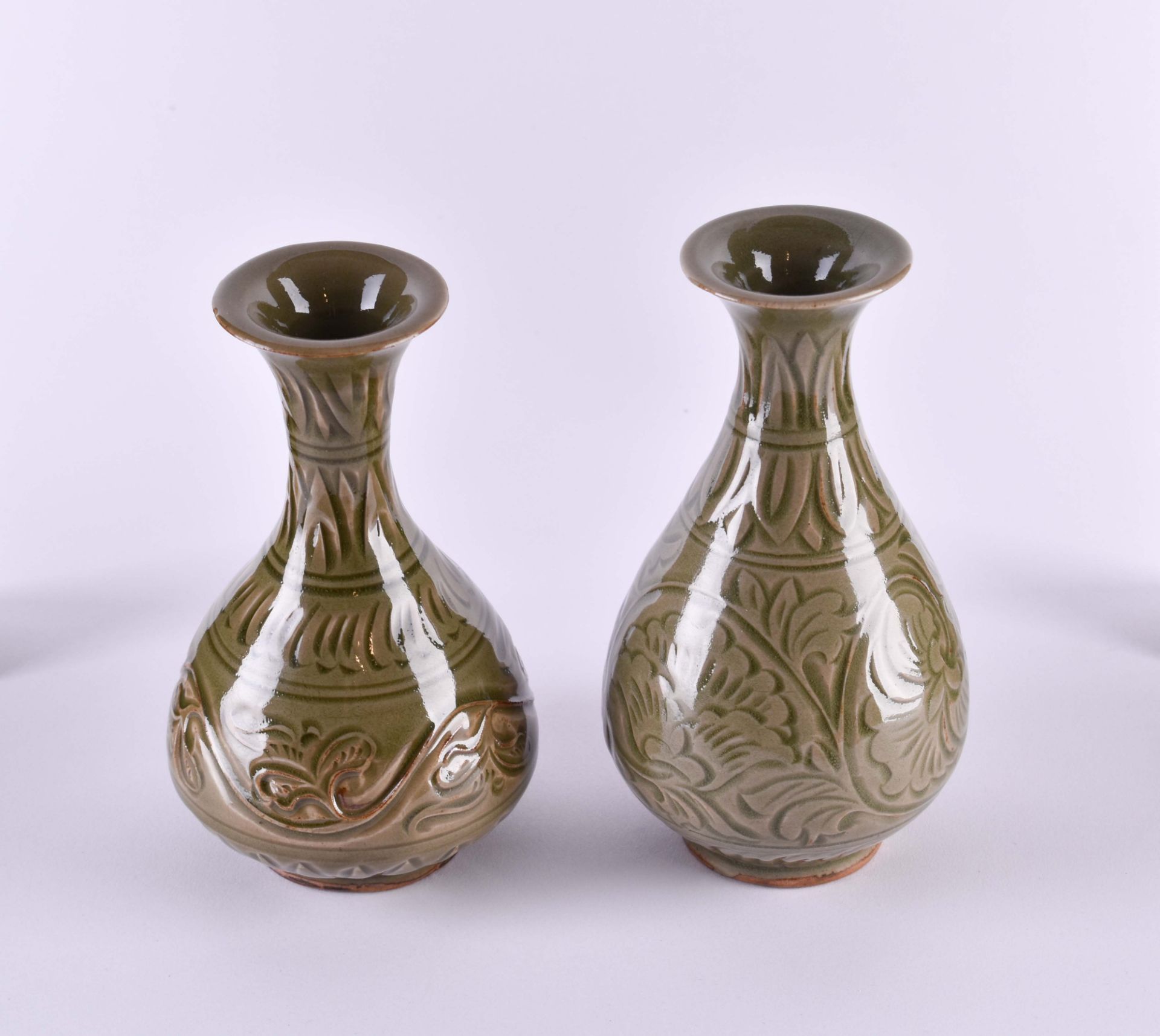 Pair of vases China Yaozhou Yuhuchun - Image 3 of 4