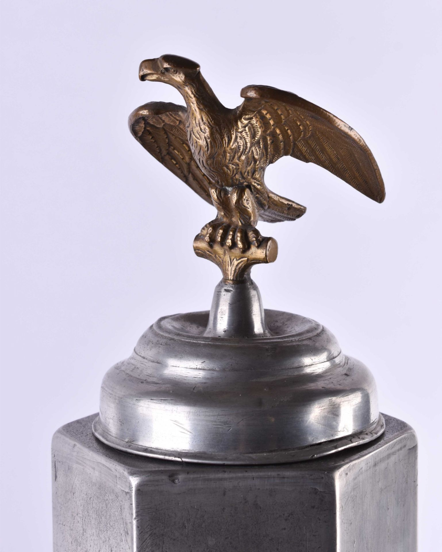 Lidded goblet pewter 19th century - Image 2 of 6