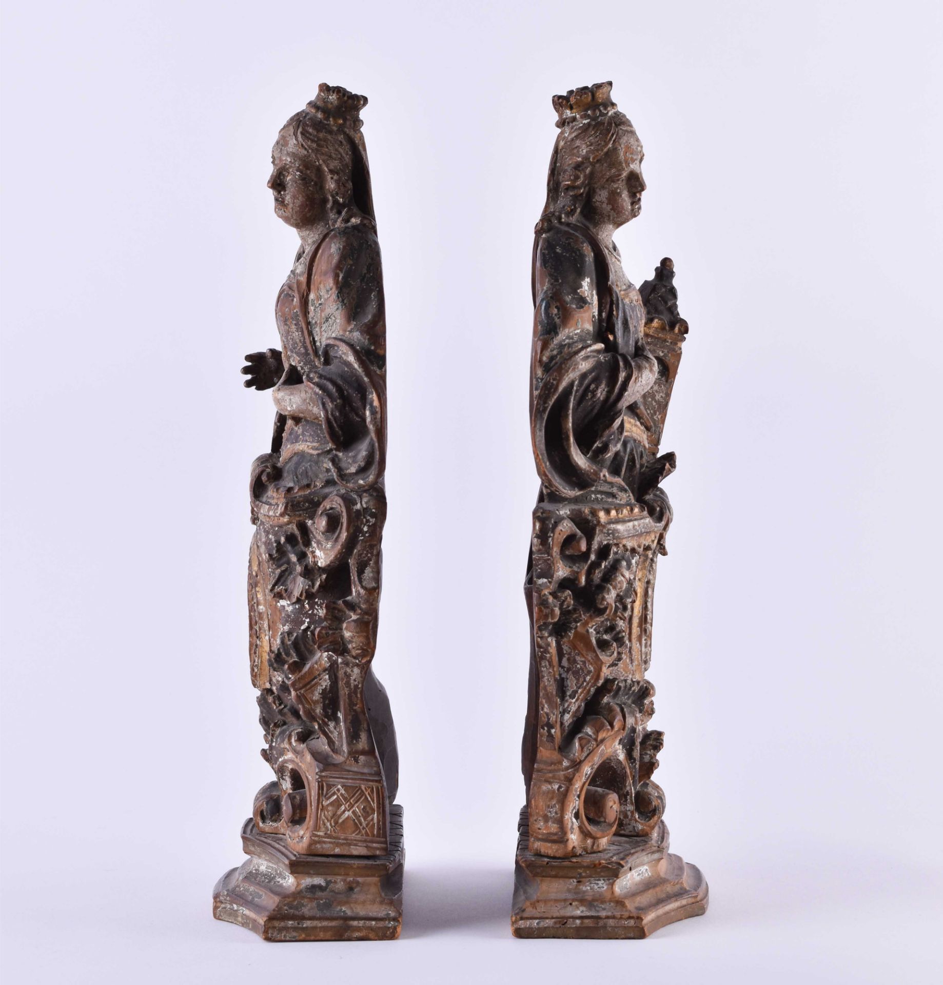 2 figures of saints 18th century - Image 4 of 4