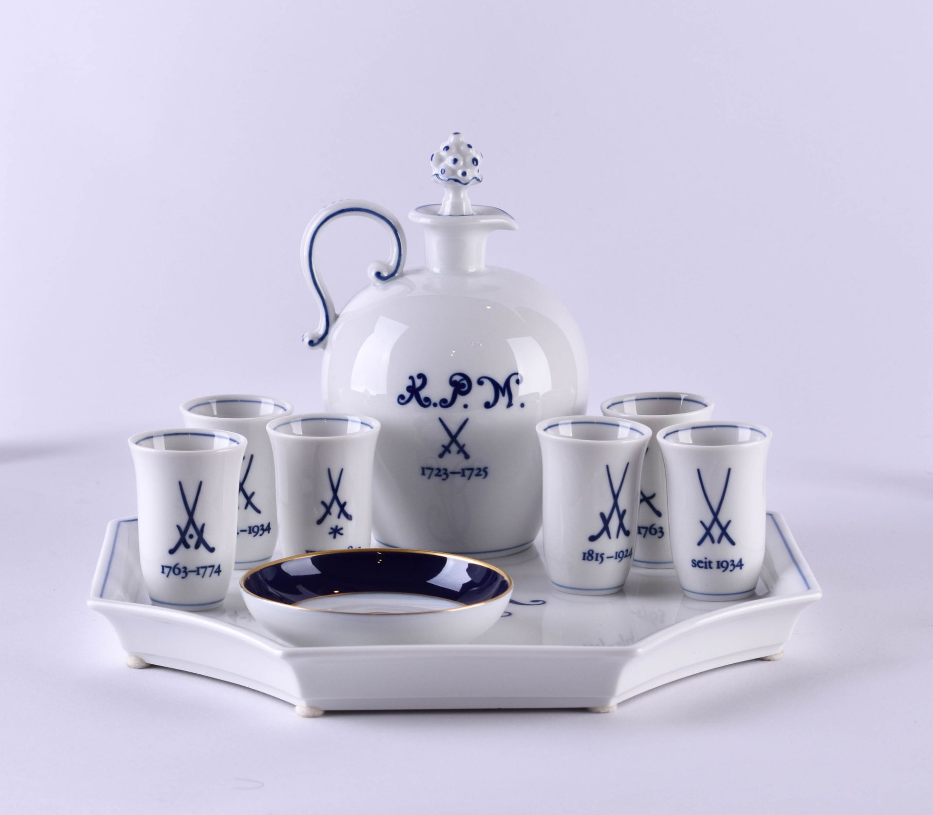 Snifter set with Meissen tray - Image 2 of 5