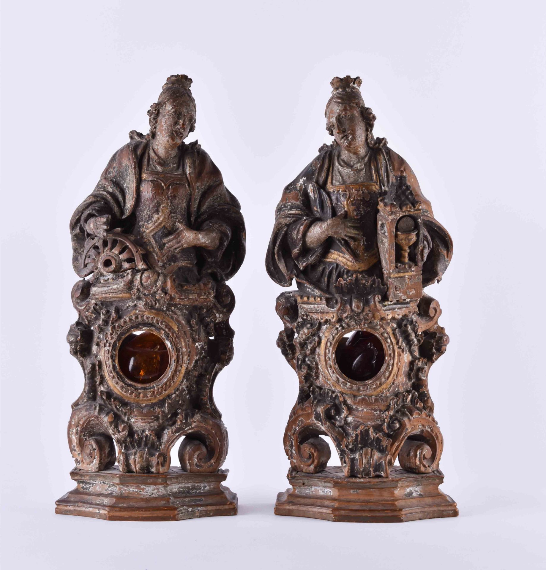2 figures of saints 18th century