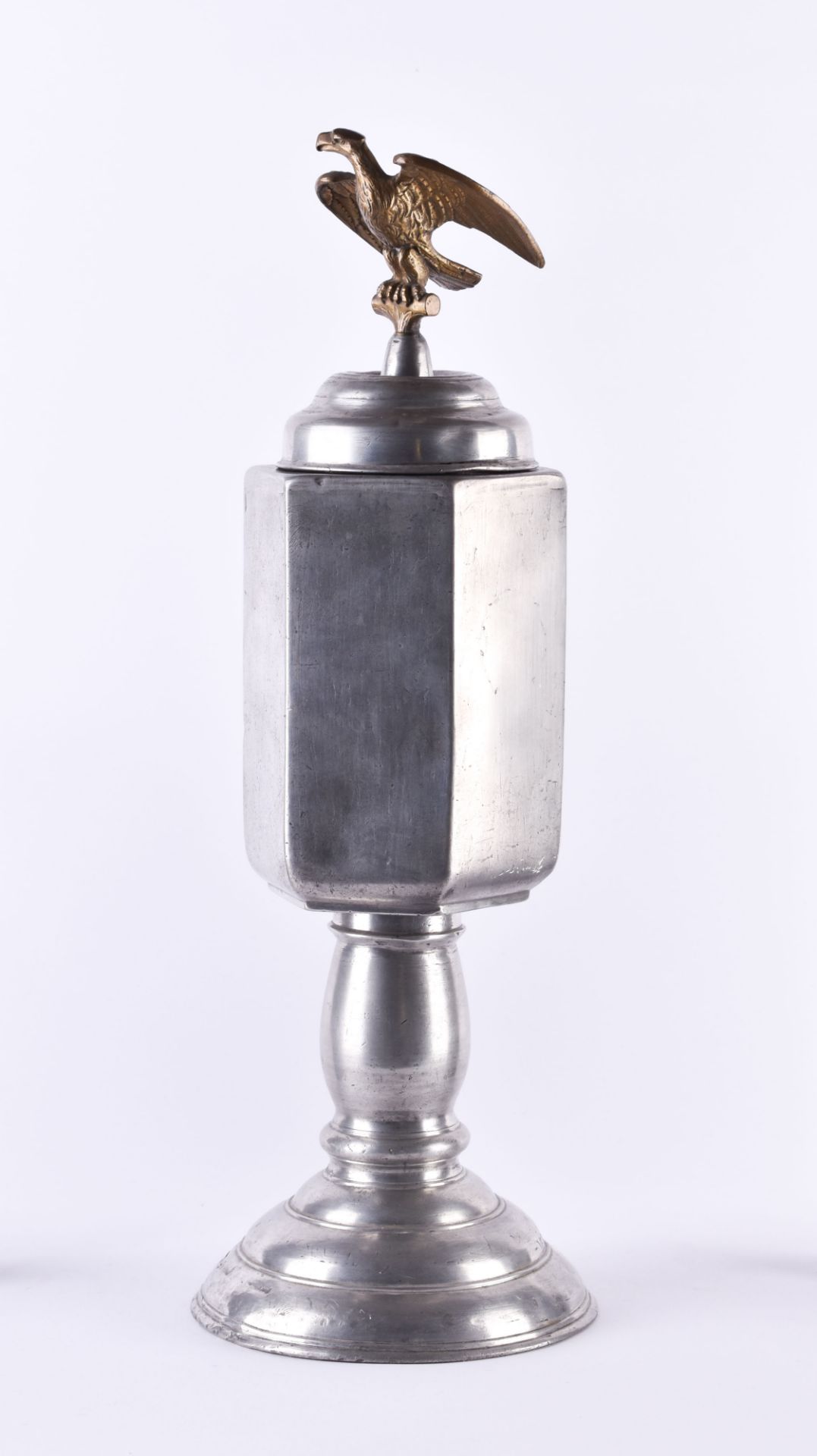 Lidded goblet pewter 19th century