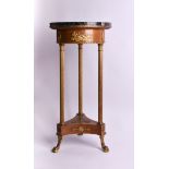 Empire side table made of beech wood & marble, 20th century