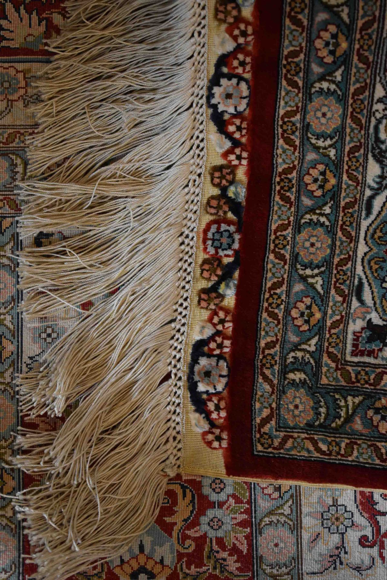 Silk carpet Hereke - Image 4 of 5