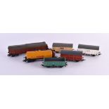 Large group of goods wagons and tank wagons, Piko and Brawa