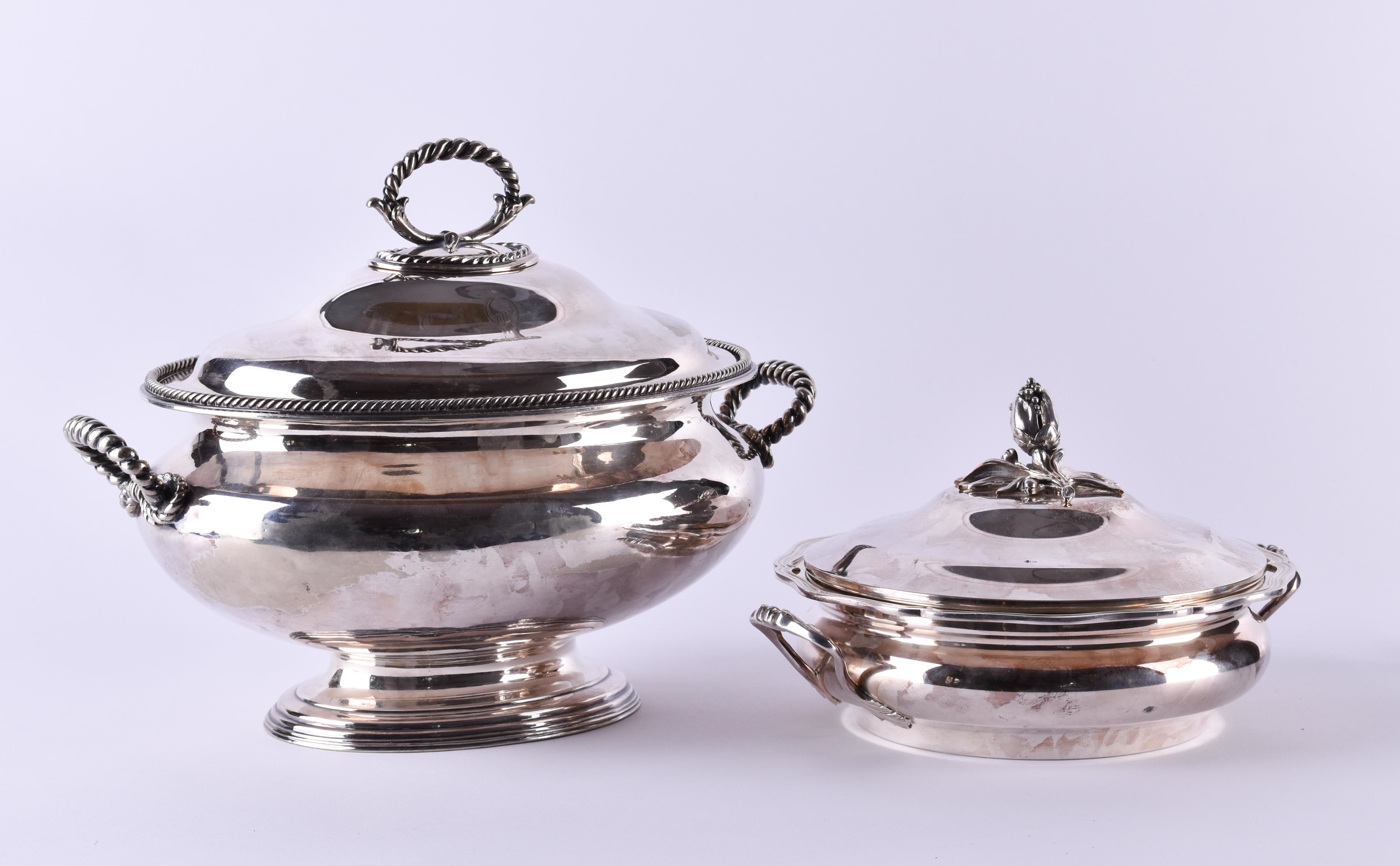 two lidded tureens, around 1900, probably England