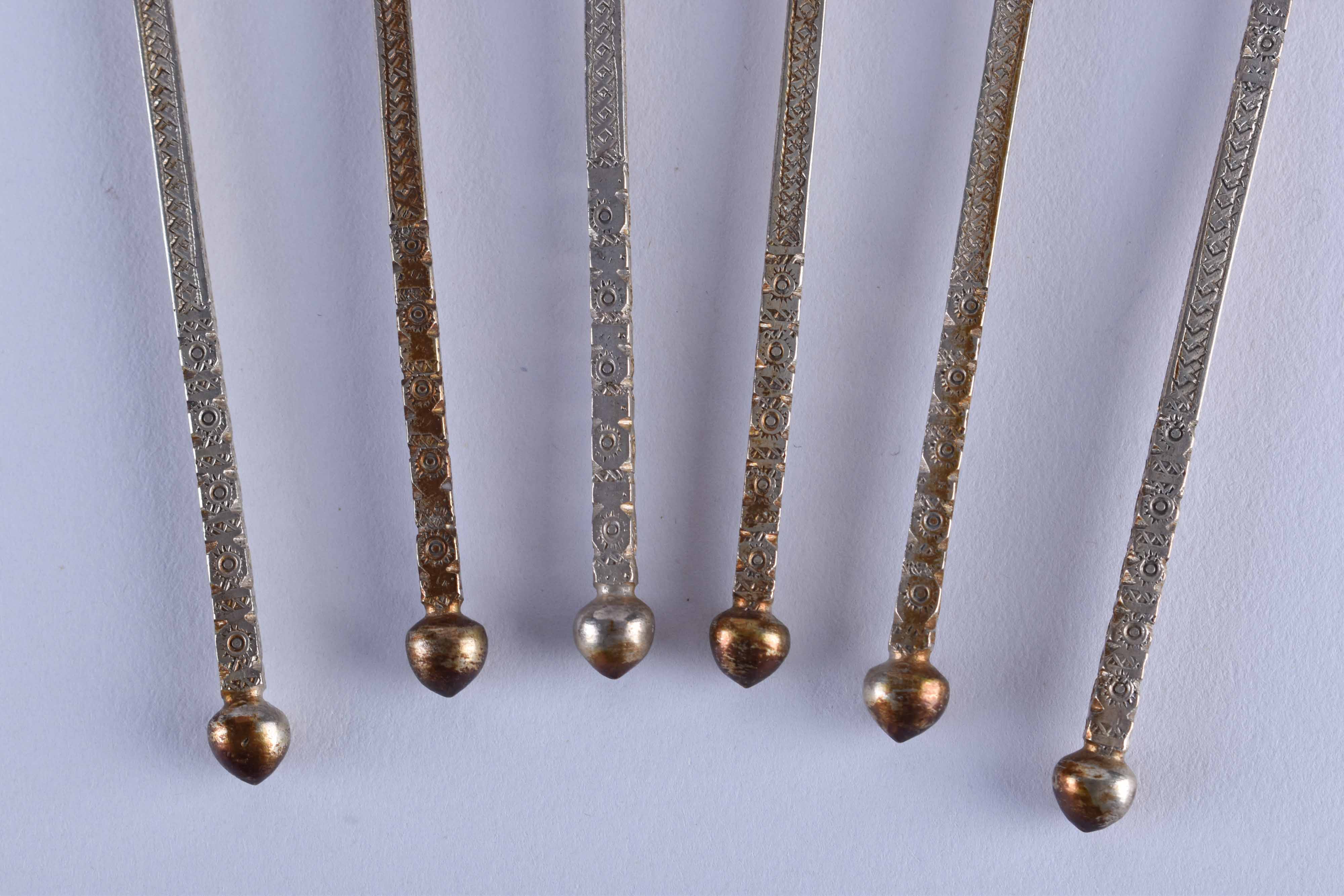 6 cocktail spoons - Image 2 of 3