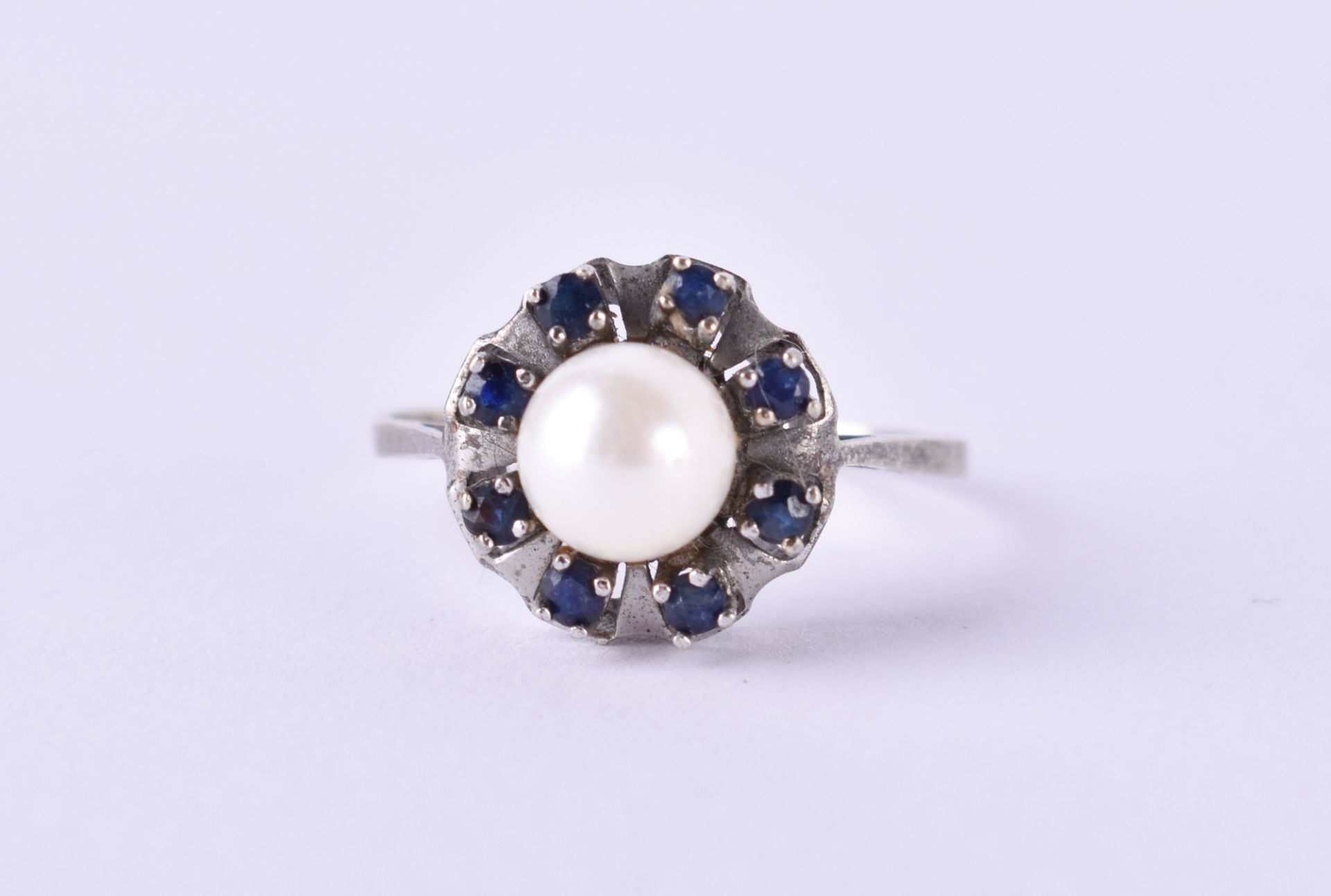 Pearl sapphire ring