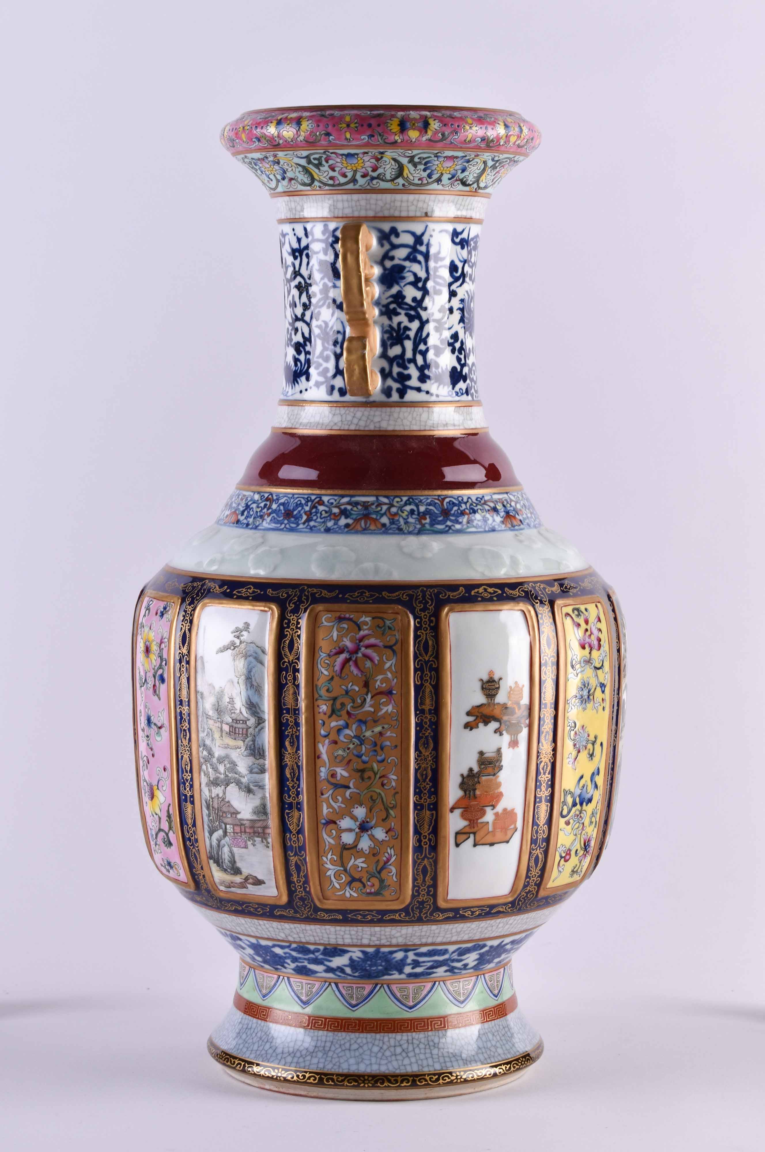 Vase China mit Qianlong Marke - Bild 2 aus 4