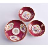 3 Meissen saucers