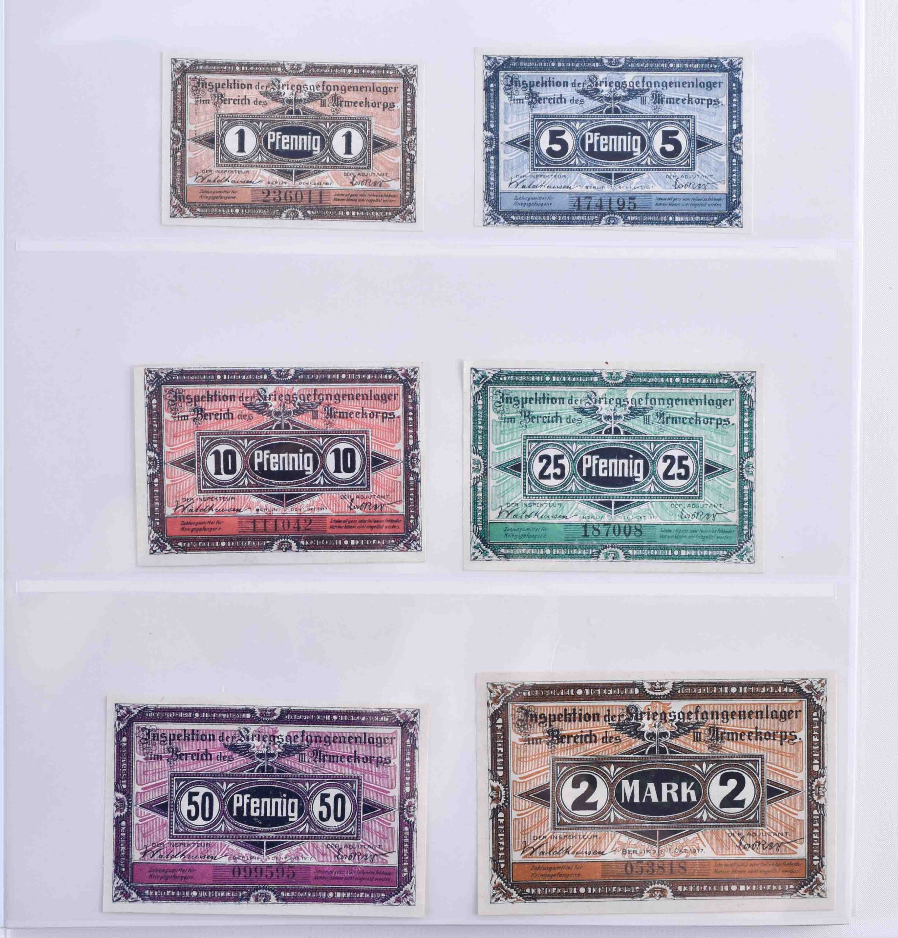 Collection of prisoner of war camp money