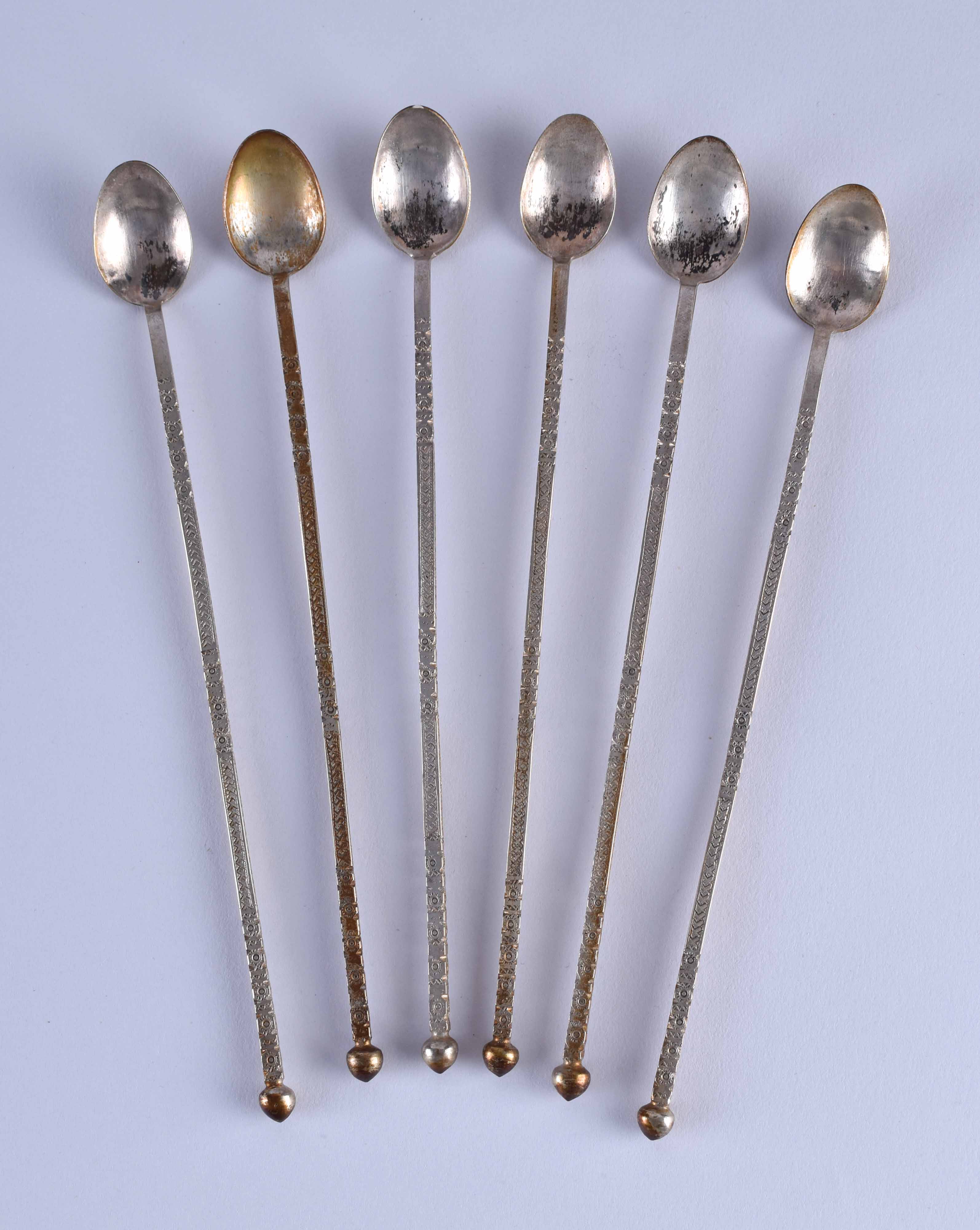 6 cocktail spoons