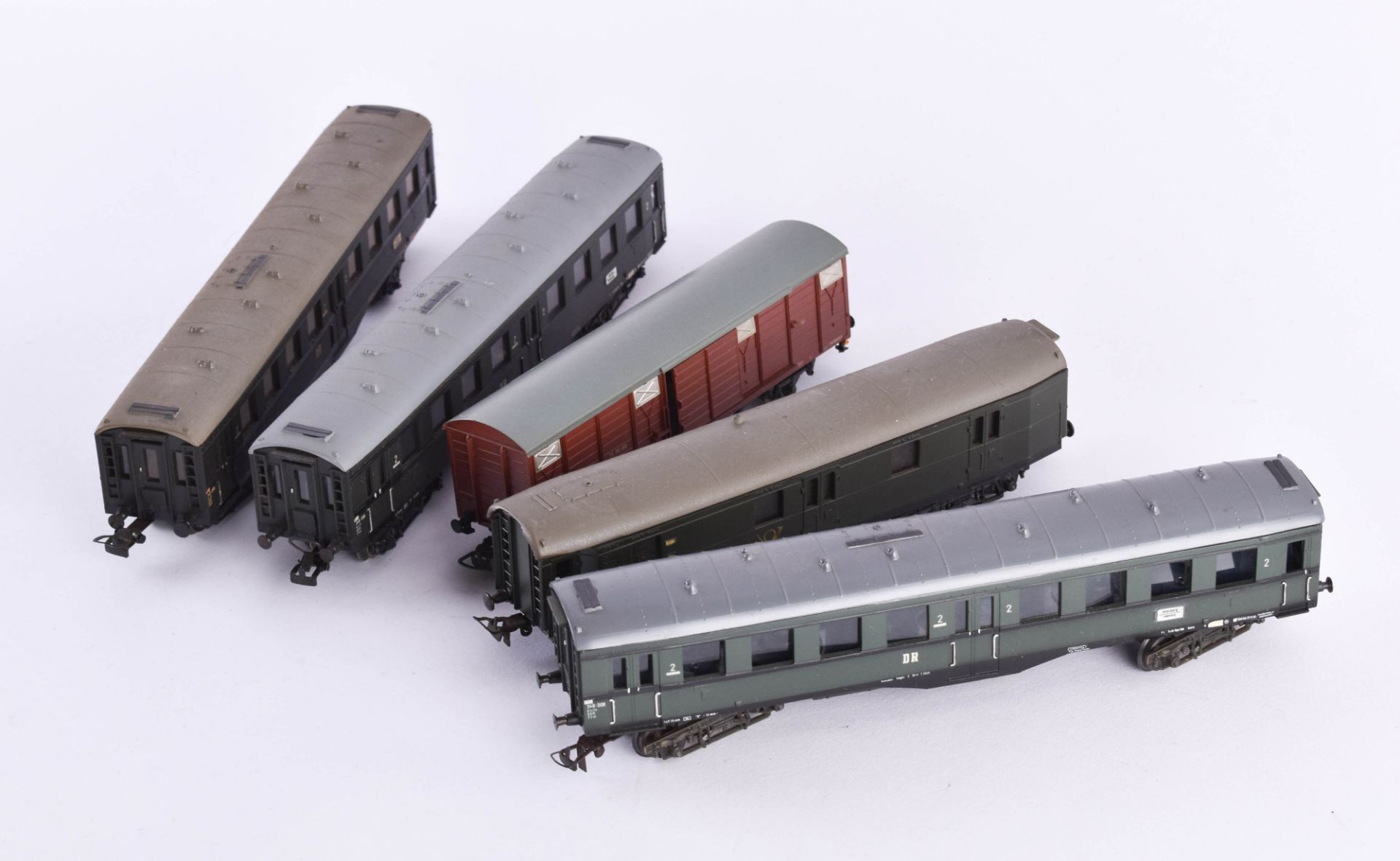 A group of freight wagons/passenger wagons Piko and other manufacturers
