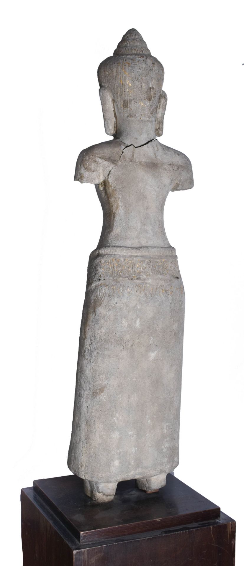 Figur der weiblichen Gottheit, möglicherweise Uma, wohl Khmer 12./13. Jhd. - Bild 2 aus 3